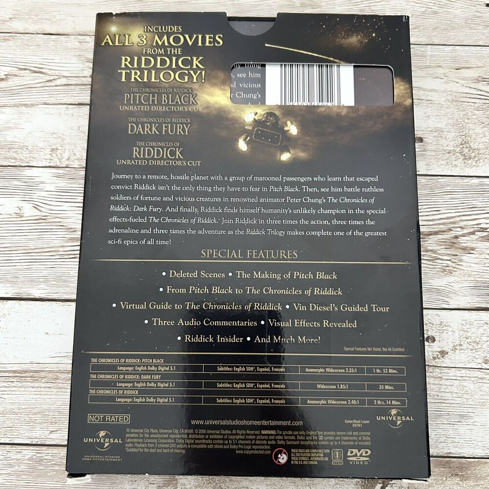 4/$25 Riddick Trilogy (DVD, 2006) - Picture 3 of 6